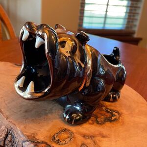 Mid-Century Ceramic Bulldog Planter Japan